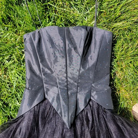 Jessica McClintock vintage black bustier ballgown - Picture 4 of 7
